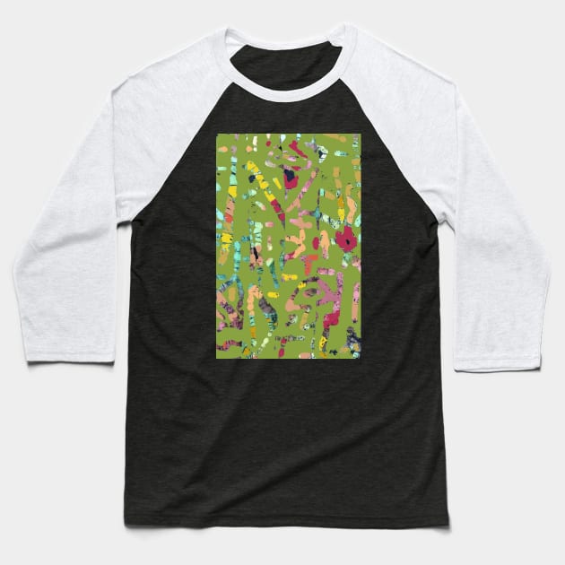 Hawaiian surf fiber art and digital abstract Baseball T-Shirt by djrunnels